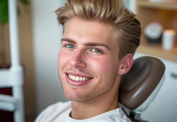 kfo flora young man smiling teeth